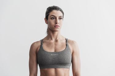 Nobull Plush Heather Women's Sports Bras Grey | Australia (XU1402)